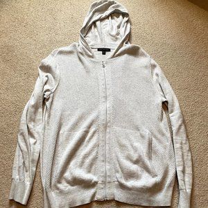 Banana Republic Factory White Waffle Knit Hoodie